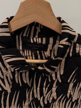 All Saints Black and Beige Printed men's shirt